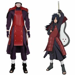 NARUTO0 Uchiha Madara Cosplay Costume Top Pants Outfits Halloween Suit239V