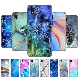 For Samsung Galaxy A01 Core Case 5.45 Inch Silicon Phone Cover SM-A013 Marble Snow Flake Winter Christmas