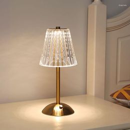 Table Lamps Crystal Lamp LED Bar Touch Dimmable Diamond Desk Living Room Bedroom Decor Bedside Atmosphere Night Lights