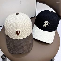 Ball Caps 2023 Spring Summer Breathable Sboy Outdoor Hat Women's Fashion Top Letter Peaked Solid Flat Cap For Women