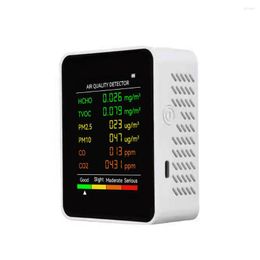 In 1 Multifunctional Air Quality Detector PM2.5 PM10 HCHO TVOC CO CO2 Formaldehyde Monitor LCD Display Home Tester