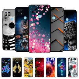 For Realme C21 Case Back Phone Cover OPPO RealmeC21 6.5" Fundas RMX3201 Bumper Capa Etui Silicon Soft Coque Black Tpu Case