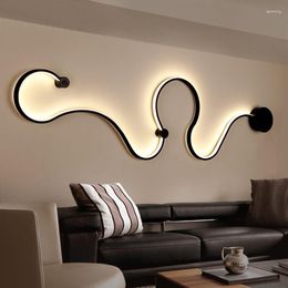 Wall Lamp Modern Nordic Stripe LED Light Acrylic Living Room Corridor Aisle White Black Sconce Lighting Fixtures Home Decor