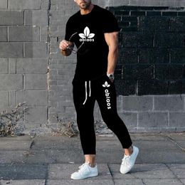 Men's Tracksuits 3D Printing Short-sleeved T-shirt Trousers 2-piece Summer Sportswear Suit Casual Trend Oversized Clothes