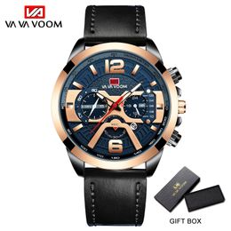 Pilot Calendar Quartz Men Wristwatch Chronograph Fashion Casual Watch Brand Aircraft Sports Military Army Brown Leather Watches