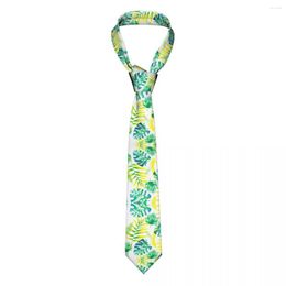 Bow Ties Tropical Leaves Necktie Men Casual Polyester 8 Cm Classic Plant Neck For Accessories Gravatas Office