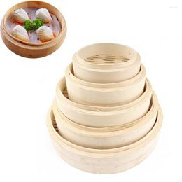 Dinnerware Sets Bamboo Steamer Decating Round Steaming Rack Dumpling Bread Basket 1-Layer Chinese Cookware Kitchenware Tool