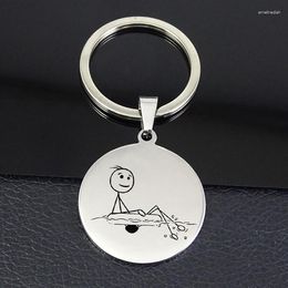 Keychains Disc Pendant Swimming Keychain Last Unisex Stainless Steel Jewelry Christmas Gift For Friend Dropship Accepted YP6731