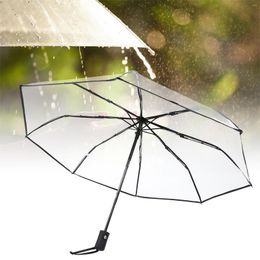 Umbrellas Transparent Automatic Umbrella Women's Folding Parasol For Rain And Sun Windproof Women