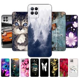 Para realme 8i capa traseira de silicone de 6,6 polegadas OPPO Realme8i macio RMX3151 capa de telefone funda coque preto Tpu capa