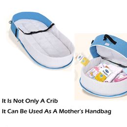 Baby Cribs Nest Folding Portable born Bed with Mosquito Net for Travel Multifunction Crib Infant Sleeping Bags 012M Mommy Bag 230715