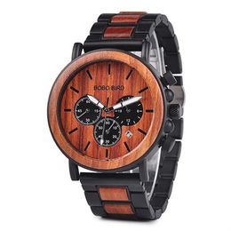 Wooden Men Watches Relogio Masculino Top Luxury Stylish Chronograph Military Watch Great Gift for Man OEM3019