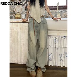 Women s Jeans REDDACHiC Retro Mom Wide Leg Pants for Women Streetwear High Waist Straight Ladies Trousers Oversized Skater Baggy Clothes 230715