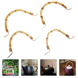 Dinnerware Sets 4 Pcs Japanese Tote Bag Whistle Bamboo Teakettle Handle Parts Porcelain Teapot Iron