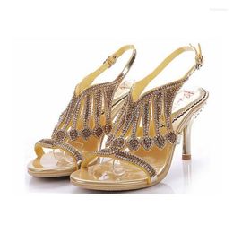 Sandals Big Size 34-44 Women Luxury Tassel Rhinestone Wedges Thick High Heels Gladiator Crystal Summer Party Wedding Pumps Shoes