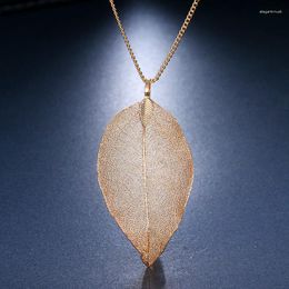 Pendant Necklaces The European And American Fashion Allergy Leaves Simple Long Chain Necklace Jewelry For Women Wholesale
