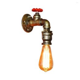 Wall Lamp Vintage Iron Water Pipe Shape Industrial Retro E27 Sconce Rust Home Bar Decor Lighting Fixture