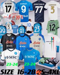 22 2023 Club SSC Napoli Futbol Kvaratskhelia Forma Osimhen Minjae Lobotka Zielinski Politano Anguissa Meret Rrahmani Lozano di Lorenzo Elmas Gömlek Kitleri