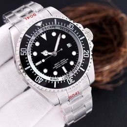 U1 Top AAA Luxury Watch All Black Top quality Luxury Mens Watches SEA-DWELLER Ceramic Bezel Stainless Steel 116660BKSO Automatic Black Cameron Diver Wristwatches RR