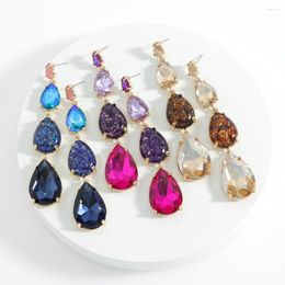Dangle Earrings Vedawas Luxury Multicoloured Crystal Water Drop Earring For Women Boho Bling Hanging Wedding Jewellery