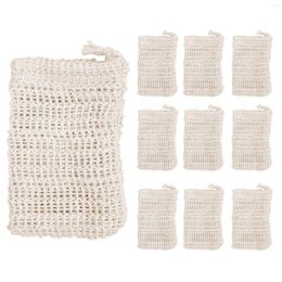 Bowls 10 Pack Natural Sisal Soap Bag Exfoliating Saver Pouch Holder