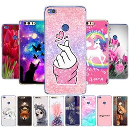 For Honor 8 Case Painted Silicon Soft TPU Back Phone Cover Huawei Honor Lite Fundas Full Protection Coque Bumper