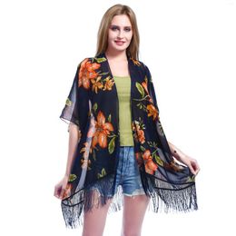 Scarves Silk Scarf Women Summer Shawls Foulard Winter Brand Flower Design Neck Hijabs Beach Stoles Female Wraps Bandana