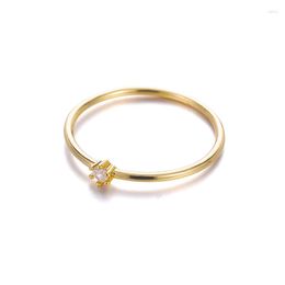 Wedding Rings 2023 Trend Women's Ring Minimalist Small Zircon Couple Gold Colour Stainless Steel Charm Jewellery Aesthetic Gift