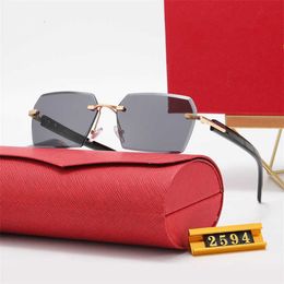 Fashion Sunglasses Luxury Outdoor Designer Summer Women Tom Classical Polarized Ford New Men's and Women's Square Frameless Metal Small Frame 2594