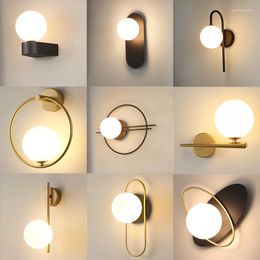 Wall Lamp Nordic Acrylic Ball LED Light For Living Room Interior Bedroom Lighting Fixture With G9 Bulb Sconce Home