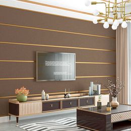 Ashtrays 3D Wallpaper Mural Wall Panel Paper Luxury White Coffee Grey Decoration Large Home Design Living Room Bedroom Gold Stripe Modern x0627