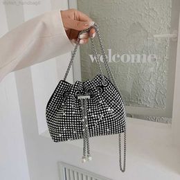 Full Diamond Bucket Bag Female 2023 New Fashion Style Chain Single Shoulder Diagonal Belt Luxury Designer Handbag