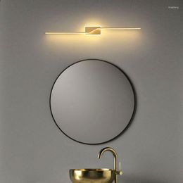 Wall Lamp Modern Nordic Minimalist LED Strip Light Lamps Lighting Gold Long Shape For Bedroom Bedside Living Room Bathroom Mirror