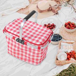 Storage Bags Lunch Bag Food Carrying Picnic Baskets Multifunction Portable Insulated Grocery Metal