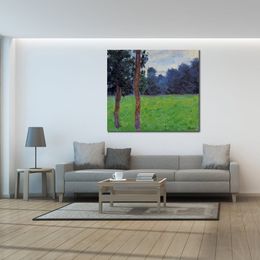 Impressionist Canvas Art Two Trees in A Meadow Handmade Claude Monet Painting Landscape Artwork Modern Living Room Decor