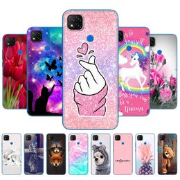 For Xiaomi Redmi 9C Case 6.53 Inch Painted Soft TPU Silicon Back Phone Cover NFC Etui Bumper Protective Coque