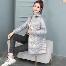 Women's Trench Coats Winter Jacket Women Parkas Korean Slim Hooded Down Cotton Coat Female Casual Mid-Length Padded Overcoat Ladies Tidal