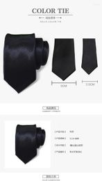 Bow Ties Classic Men's Tie 7cm Black Green And Orange Silk Gravatas Solid Colour Suitable For Wedding Workplace Slim Mod