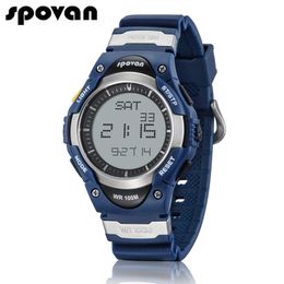 SPOVAN Digital Sport Watch Fashion Chronograph Alarm Stopwatch Dive Wristwatch Clock for Men Women Kids 100M Waterproof Reloj