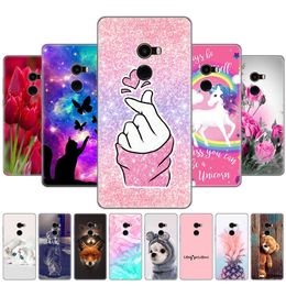 For Xiaomi Mix 2 Case Painted Silicon Soft TPU Back Phone Cover For Mi Mix2 Fundas Full 360 Protective Coque Bumper