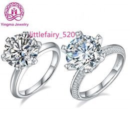 Band Rings 5ct moissanite ring silver 925 with white gold plated Round white D color VVS moissanite eternity ring for wedding engagement