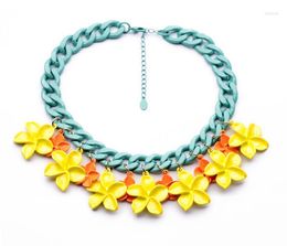 Choker Bulk Price Arrival The Latest Simple Different Colors Flower Shiny Gold Color Colorful Necklace