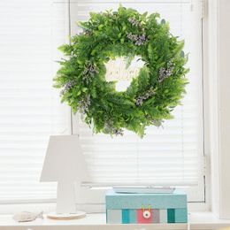 Decorative Flowers Large Artificial Lavender Wreaths Garland Front Door Party Home Decoration