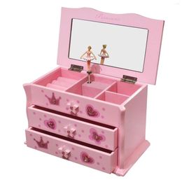 Jewelry Pouches Music -Layer Storage Organizer Case Dresser Musical Box