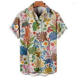 Men's Casual Shirts 2023 Coconut Tree For Men 3d Printed Hawaiian Shirt Beach Aloha Oversized Blouse Camisa Camisas Hombre