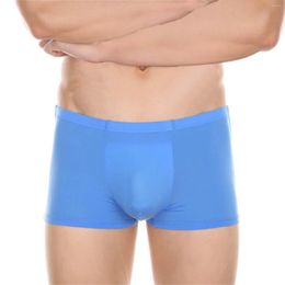 Gym Clothing Men'S Square Cup Underpants Ice Boxer Shorts With Inserted Inside Pocket Design Shows Pants Winter Night Wear For Men