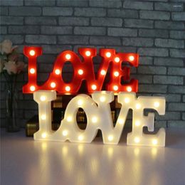 Night Lights Romantic 3D LOVE LED Letter Sign Light Marquee Warm Table Lamp Lanterns Nightlights For Wedding Decor Lovers Gifts