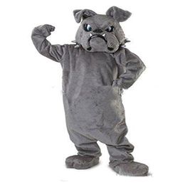 2018 Cool Bulldog Mascot costume Gray School Animal Team Cheerleading Complete Outfit Adult Size321V