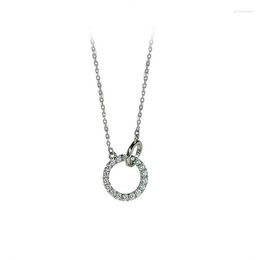 Chains Geometric Circle Interlocking Simple Small Necklace Women's Fashion Product Cold Wind Sweet Diamond Collarbone Chain