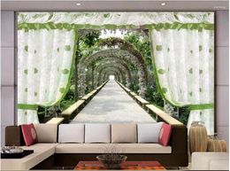 Wallpapers 3d Wallpaper Custom Po Mural Curtain Garden Corridor Picture Living Room Decor Painting Wall For Walls 3 D